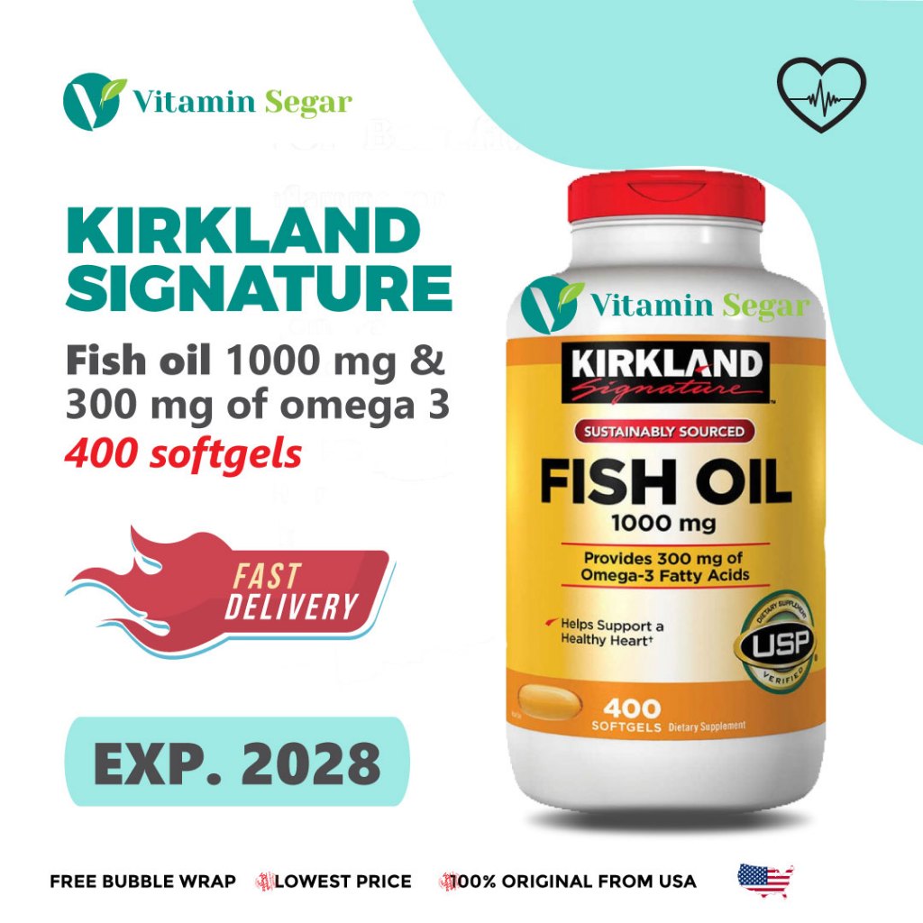 Fish Oil 1000 mg Omega-3 Fatty Acids, KIRKLAND