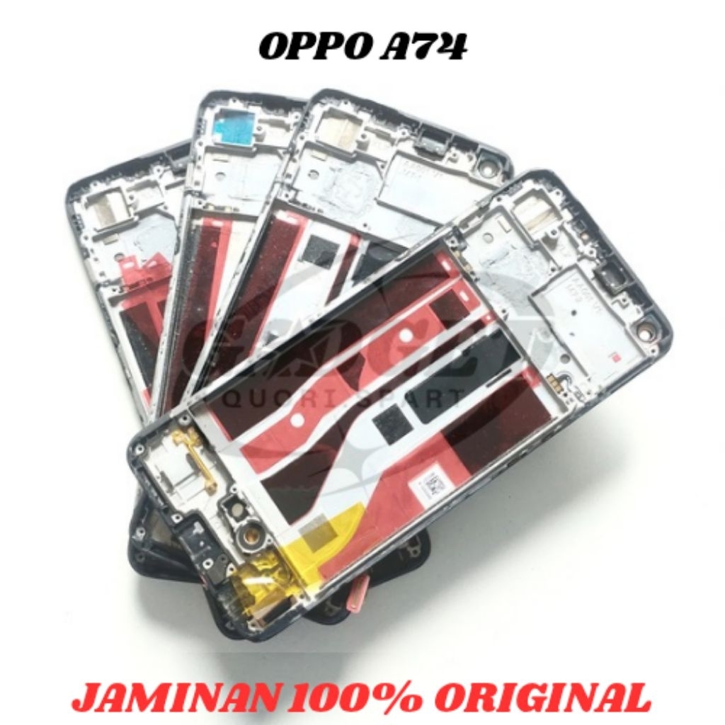 FRAME PAPAN LCD LENGKAP TOMBOL OPPO A74 ORIGINAL COPOTAN