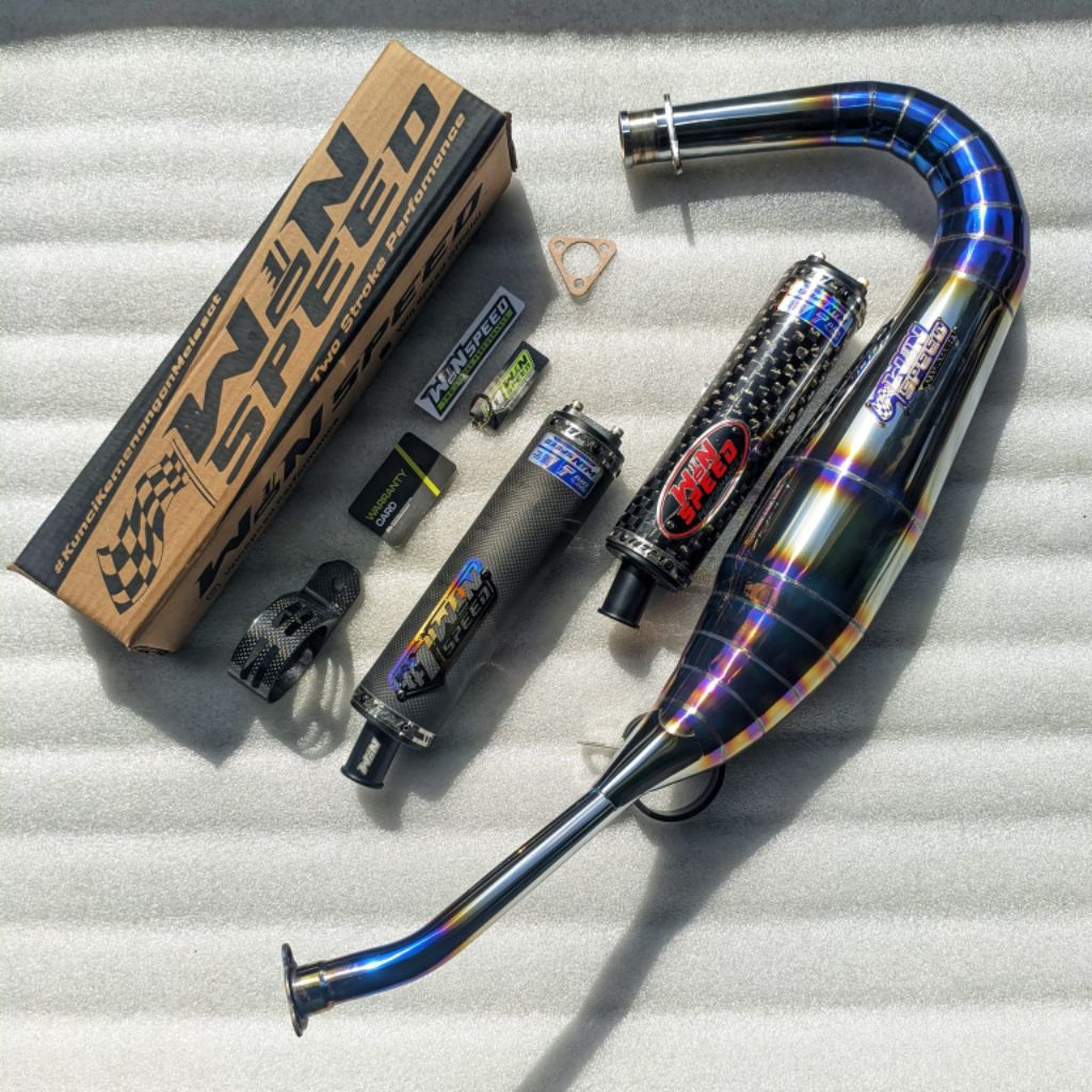 KNALPOT KOLONG PDK CHAMBER HALF BLUE SILINCER KARBON ORIGINAL WINSPEED