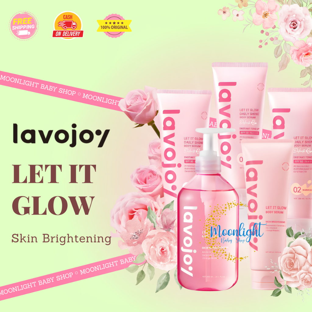 LVJ lavojoy Let It Glow Body Serum Skin Brightening / Body Serum Instant Tone Up SPF 20 / Body Wash
