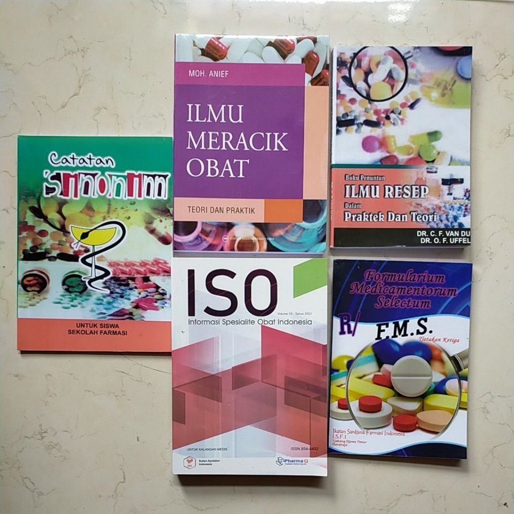 5 buku paket kefarmasian ISO, IMO, sinonim, ILRES, FMS