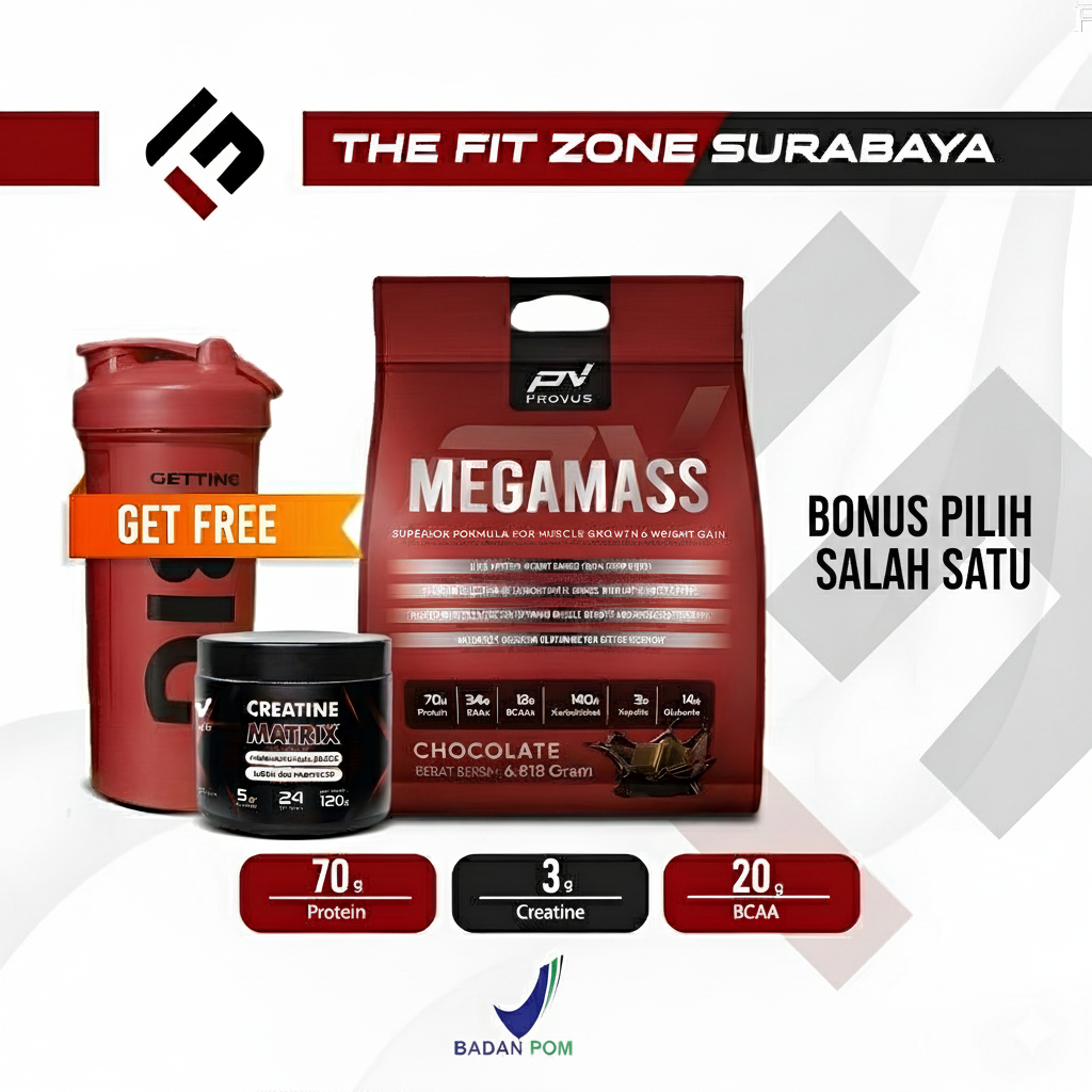 PROVUS Megamass Gainer 15 Lbs Mass PV Weigth Gainer Susu Protein