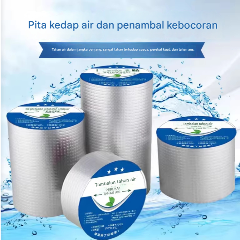 Tape foil aluminium tahan kebocoran Tape butyl tahan air tahan kebocoran Tape tahan panas tahan kebo