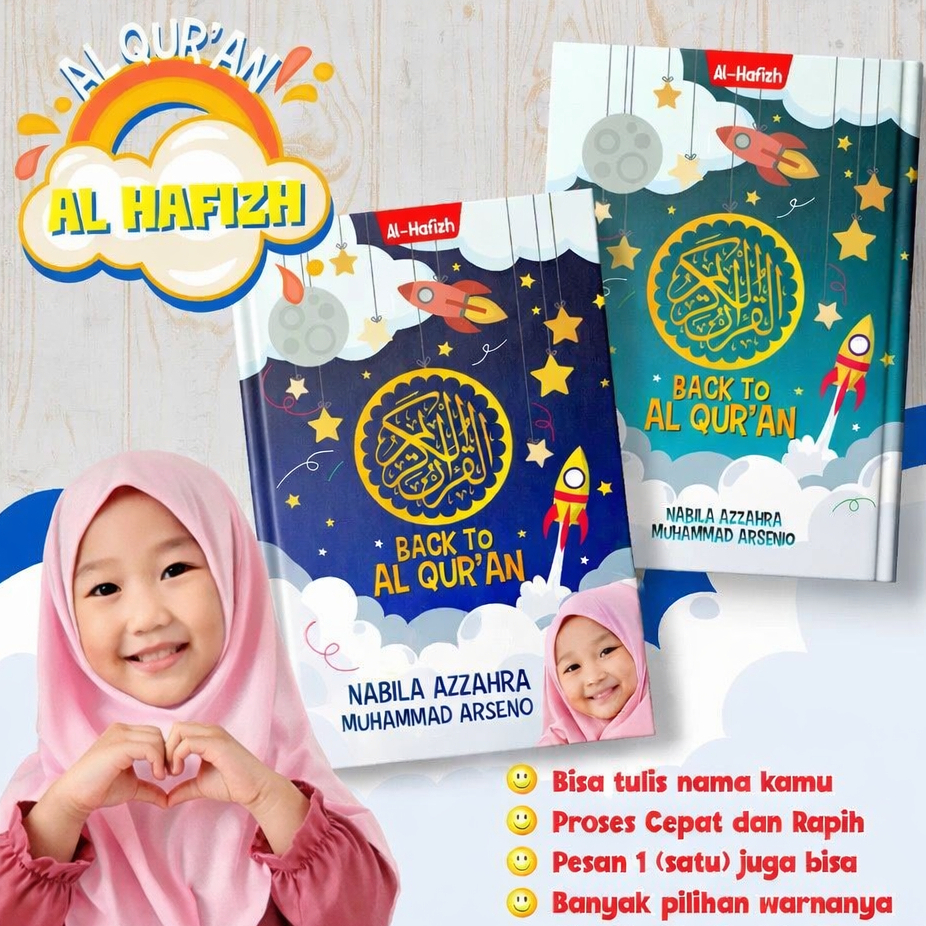 (Bisa Custom Nama Dan Foto) Alquran Terjemah Latin Alquran Tanpa Terjemah Custom Nama  ukuran a5