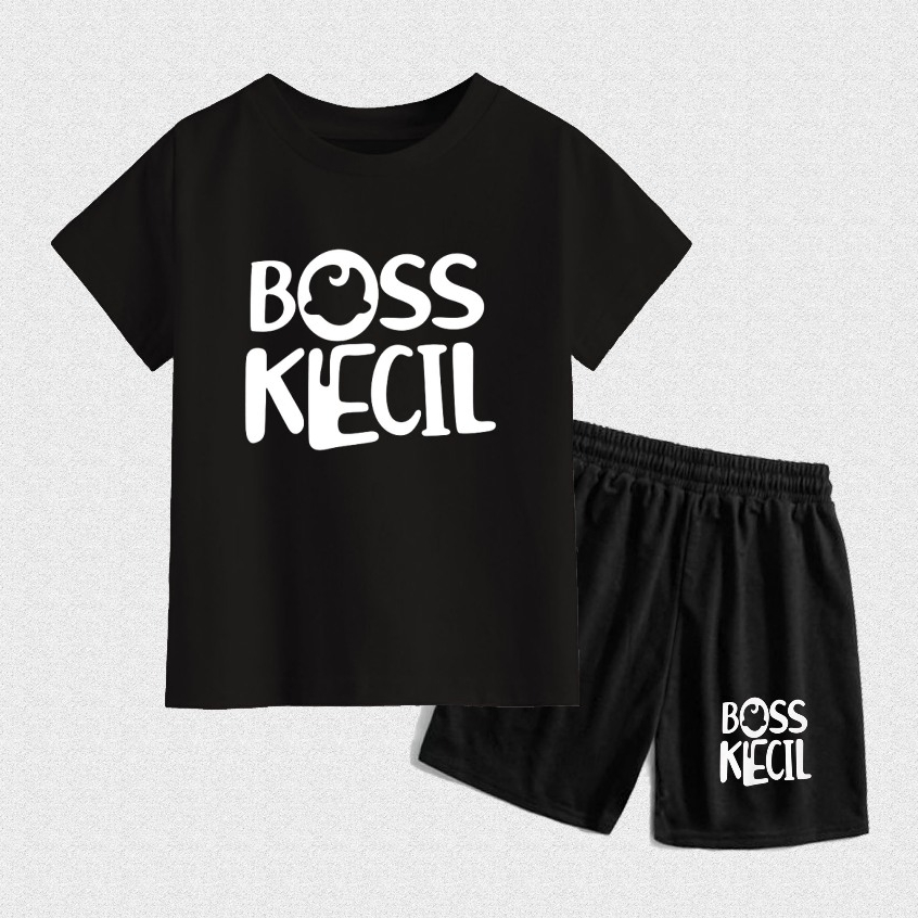 SETELAN KAOS LENGAN PENDEK ANAK LAKI-LAKI/BAJU ANAK Cowok/Cewek TERLARIS Usia 1-9 Tahun Karakter Bos