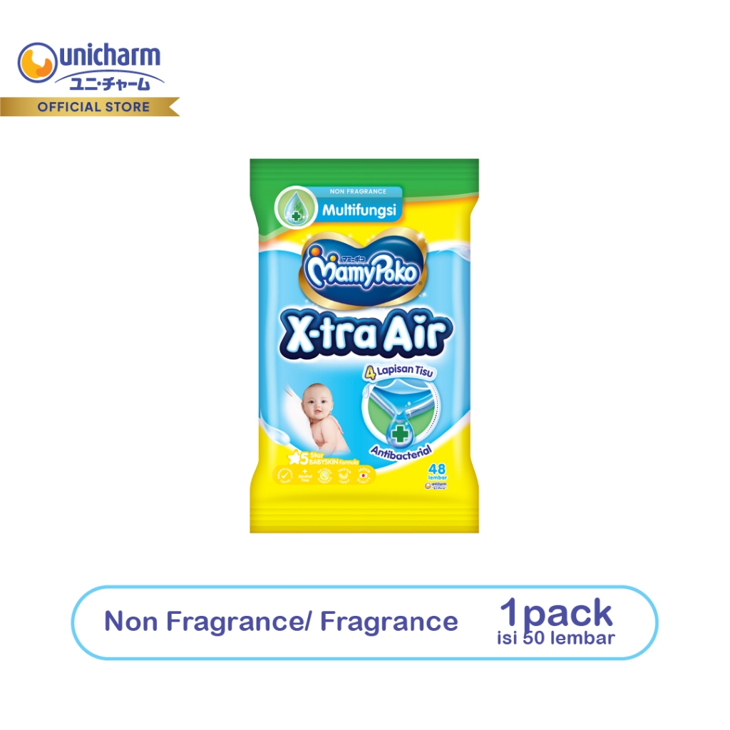Tisu Basah MamyPoko Wipes Regular Antiseptik 48 Non Perfume