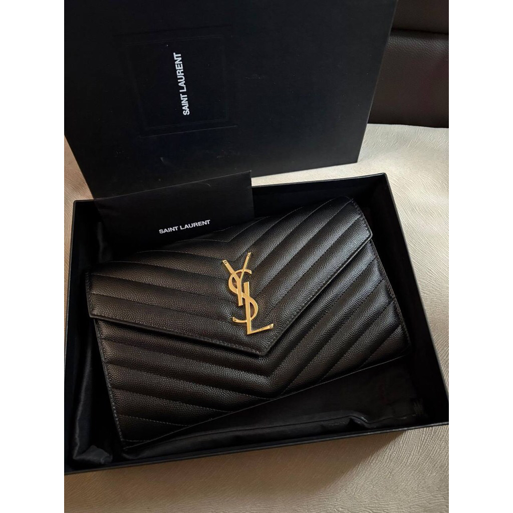 (PRELOVED) YSL WOC 22 Black GHW 2024
