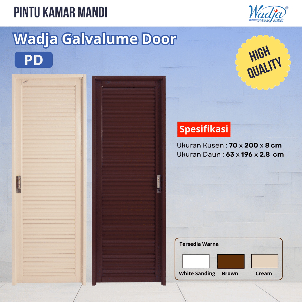 WADJA GALVALUME DOOR - PUBLIC DOOR - Pintu Kamar Mandi Public Door Galvalume Model Jalusi - Kuat, El
