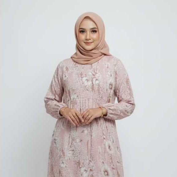 Eprise Gamis N - FP717B Pink | Gaun Maxi Wanita Muslim | Dress Gamis | Dress Lebaran