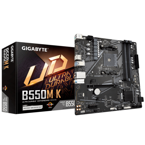 Gigabyte Motherboard AMD B550M K - Gigabyte B550 DDR4, HDMI, VGA, PCIE, M.2 NVME
