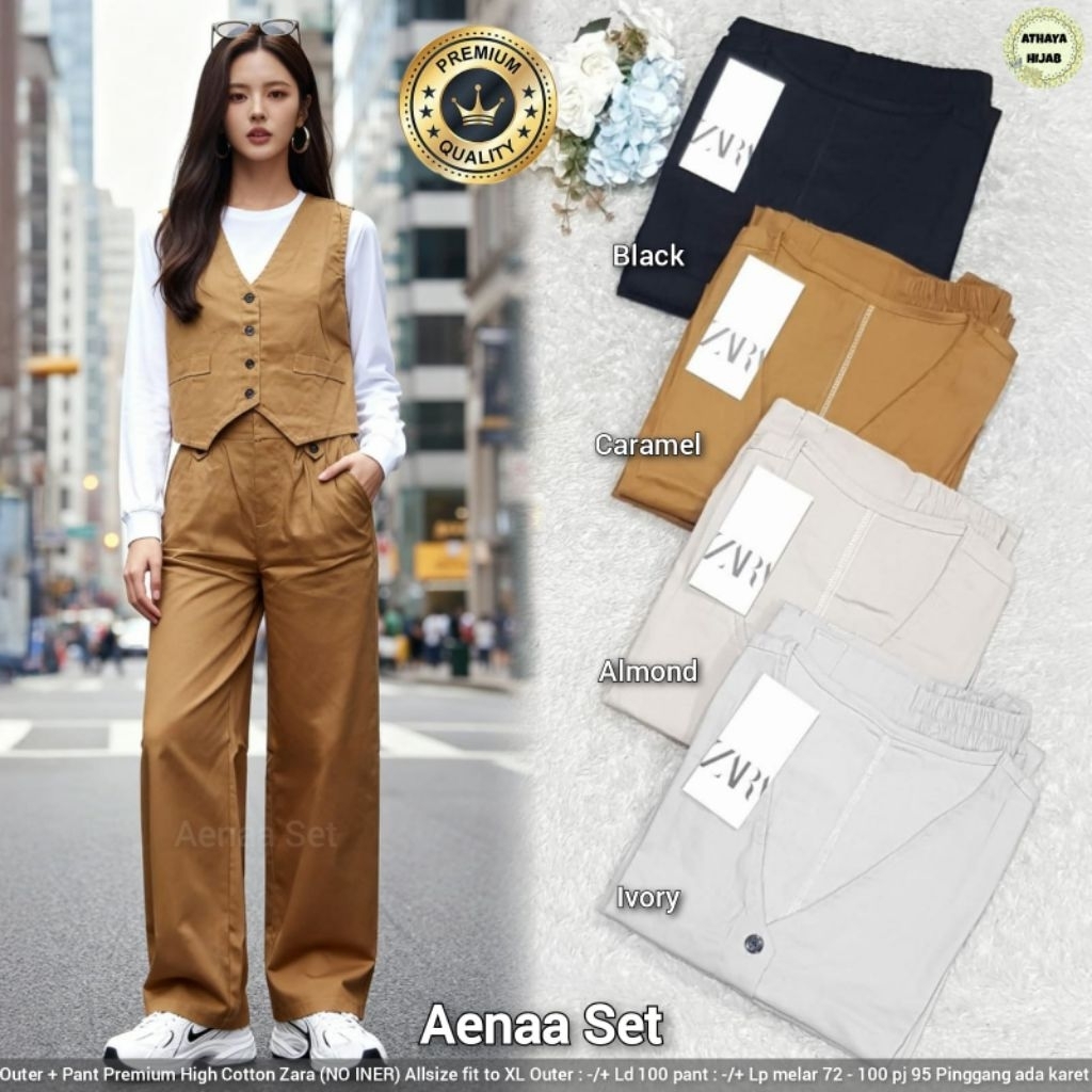 Athaya -Aenaa Setelan Wanita Outer+Pant Cotton Zara (No Inner)