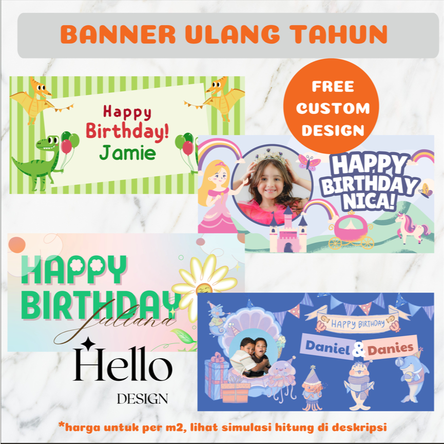 BANNER BACKDROP ULANG TAHUN CUSTOM / SPANDUK ULANG TAHUN