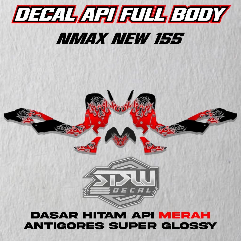 DECAL FULL BODY NMAX NEW 155 DECAL MOTOR MOTIF API ( YAMAHA NMAX NEW 155 )
