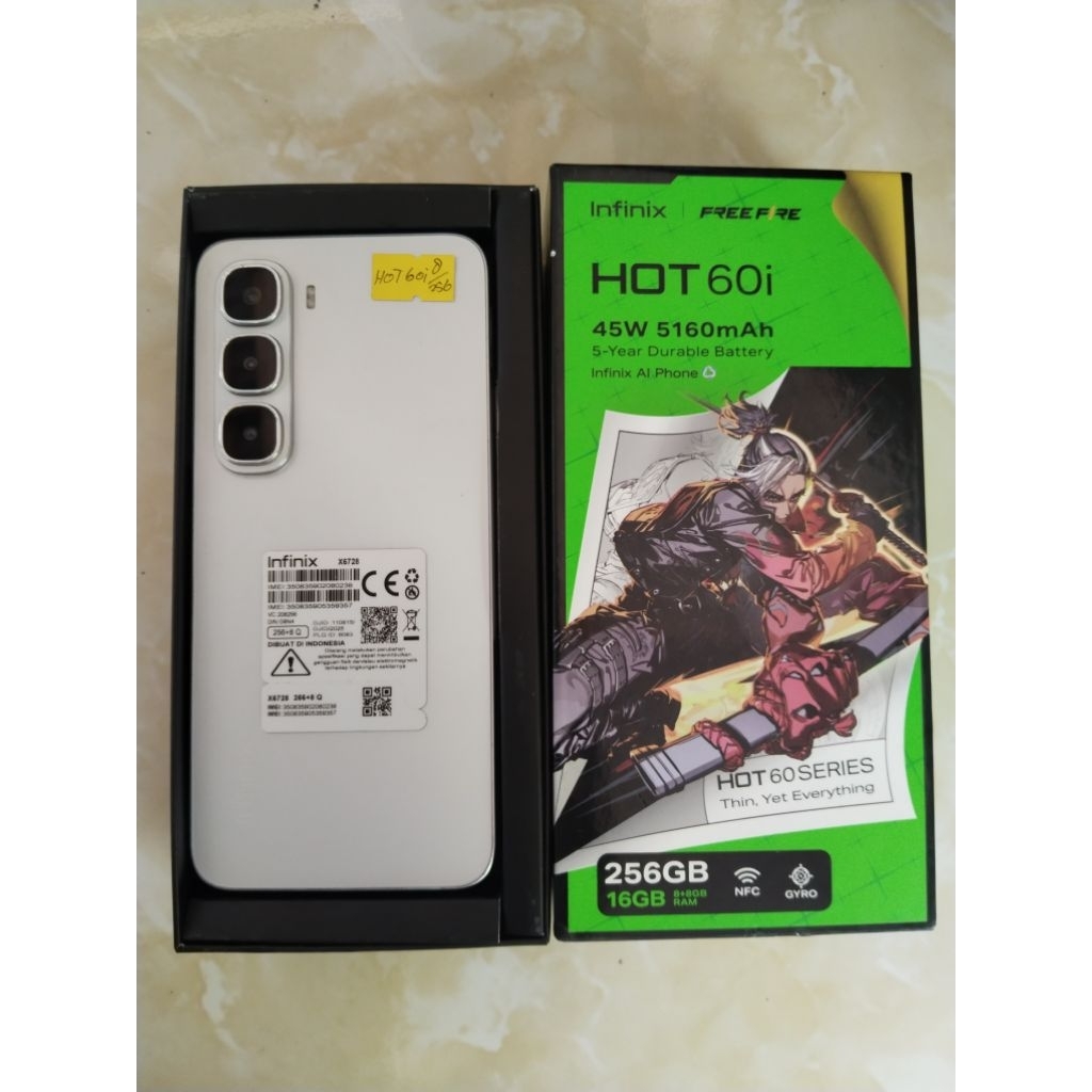 Infinix Hot 60i 8/256 second fullset