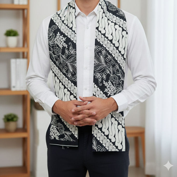 Selendang Batik Cukin Batik Scraf Syal Batik Premium Nusantara Selendang Leher Unisex Syal Leher Uni