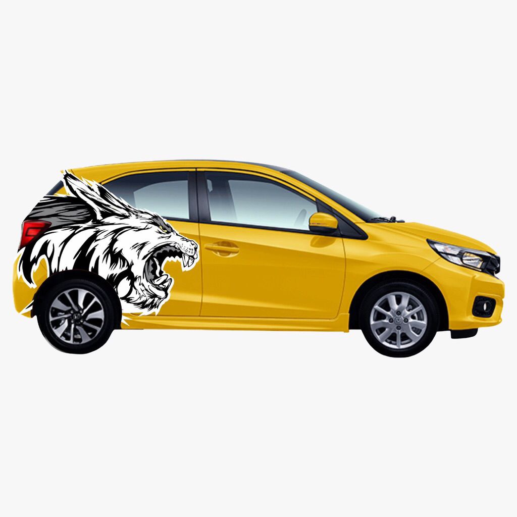 sticker variasi motif wolf honda brio