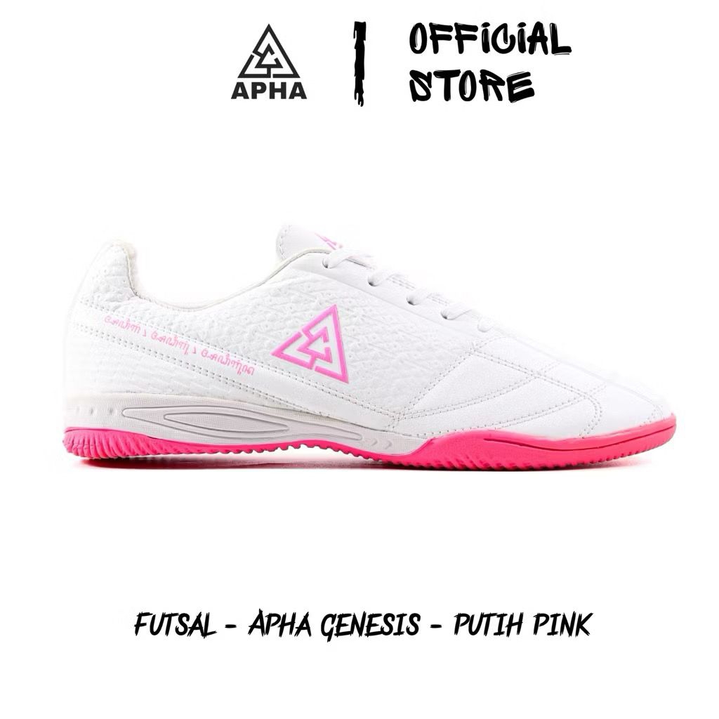 Sepatu Futsal Apha Genesis Putih Pink Original - Sepatu Futsal Dewasa