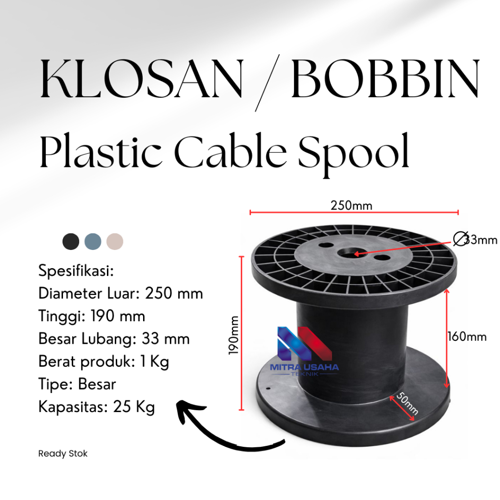 Klosan Bobin Besar Jumbo Plastik Rollan Size Gulungan Kabel Kawat ESSEX Kelos Roll Rol