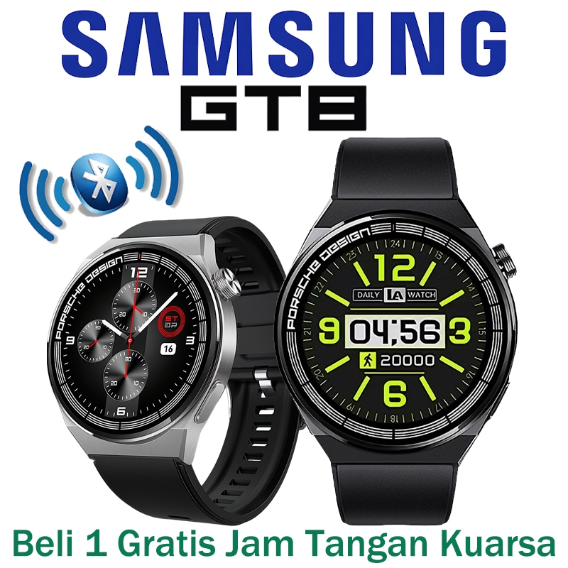 Samsung GT8 Smartwatch Pria - Bluetooth Panggilan Pemantauan Kesehatan Olahraga Tahan Air Jam Tangan