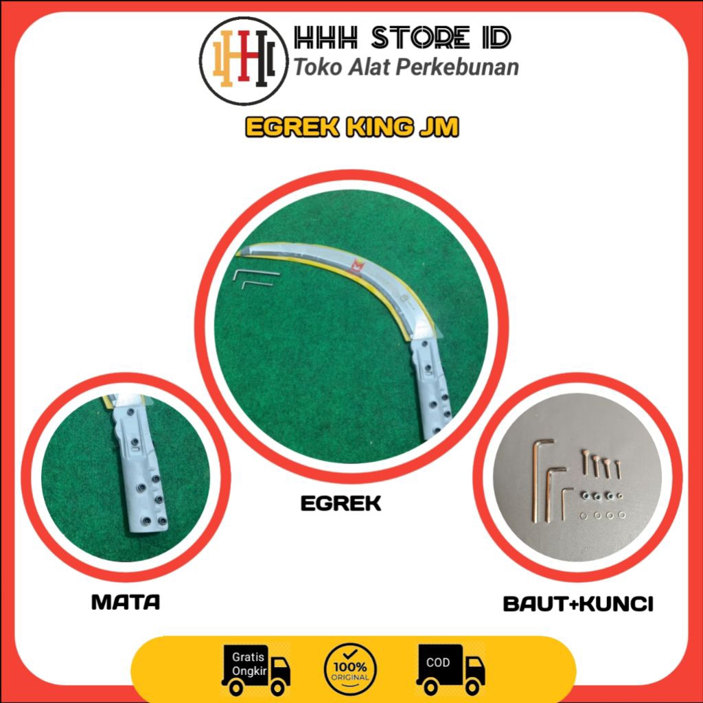 Egrek King JM original malaysia lengkap dan siap pakai alat panen sawit yang berbahan baja tajam ber