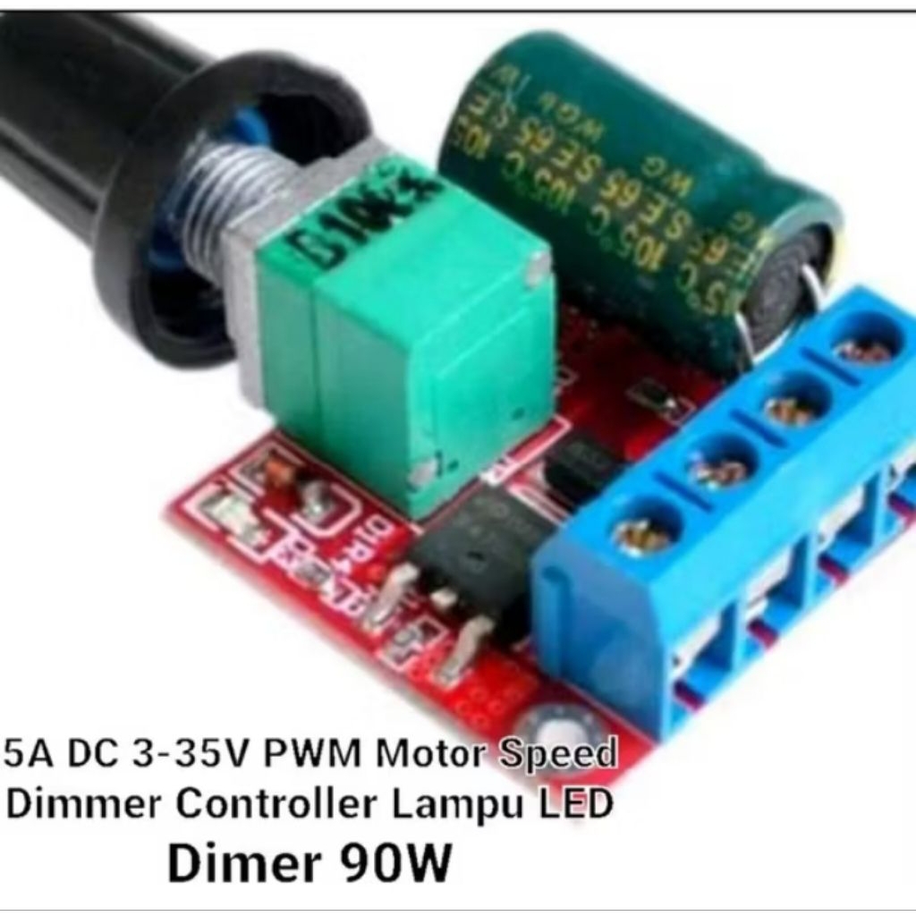 dimmer 5A DC 3-35v PWM Motor Speed Dimmer Controller Lampu LED dimer 90W with casing