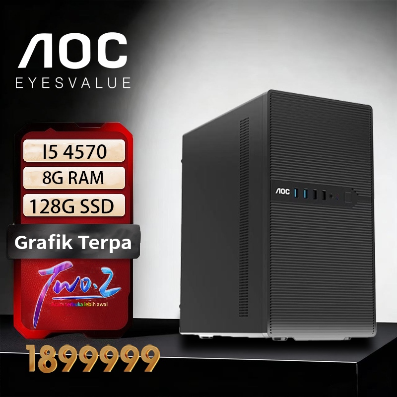 AOC Intel I3 I5 I7 PC Gaming Full Set Mini Komputer Desktop Cocok Untuk Kantor Bisnis Desain Grafis 