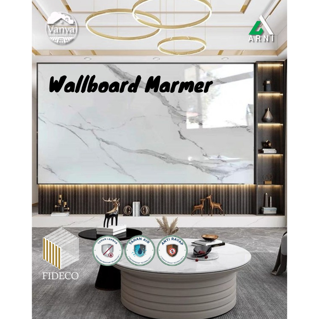 PVC Wallboard Motif Marmer Fideco Taco Tebal 3 mm | Lembaran Dinding