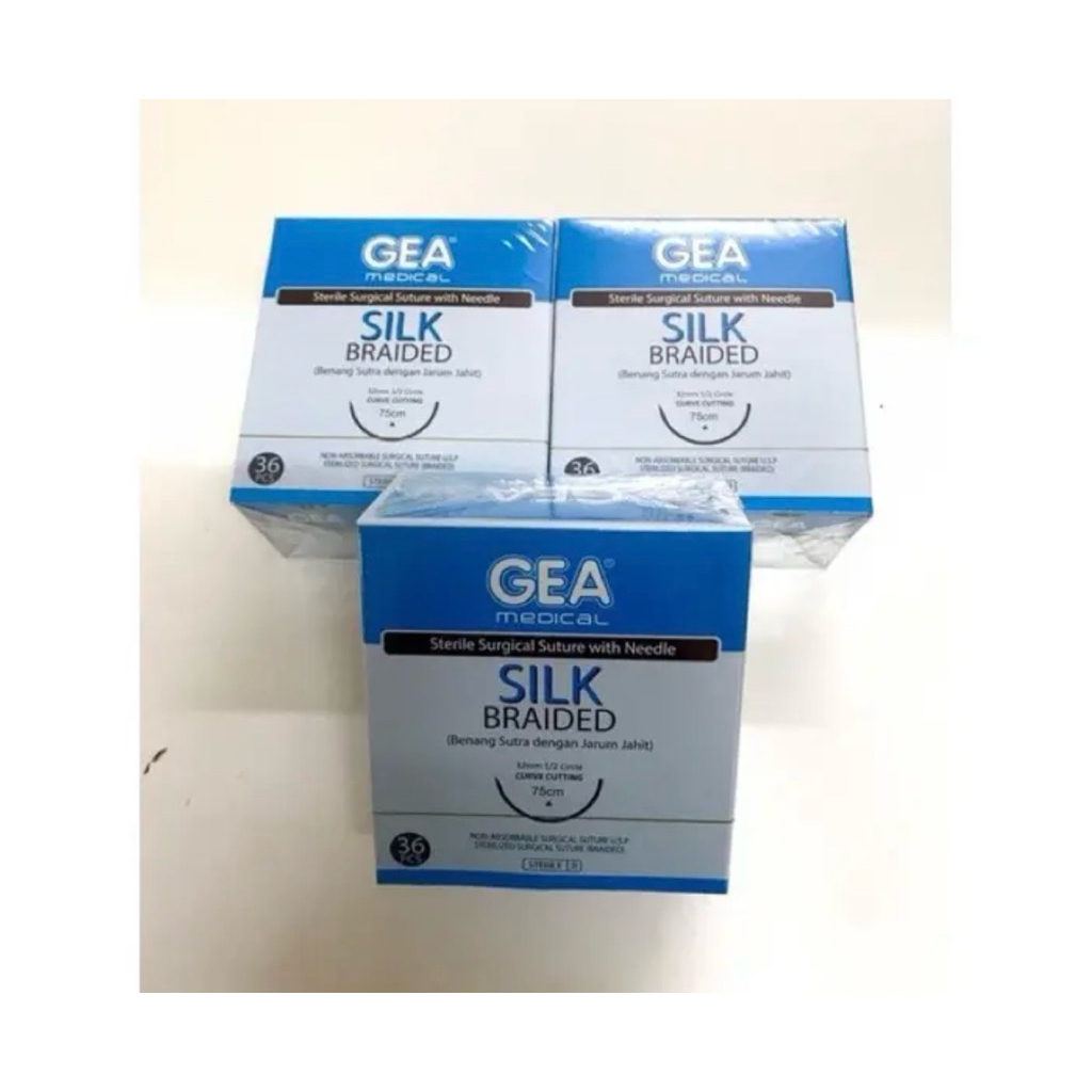 GEA Silk Braided 2/0 & 3/0 + Jarum / Benang Jahit GEA Silk Braided