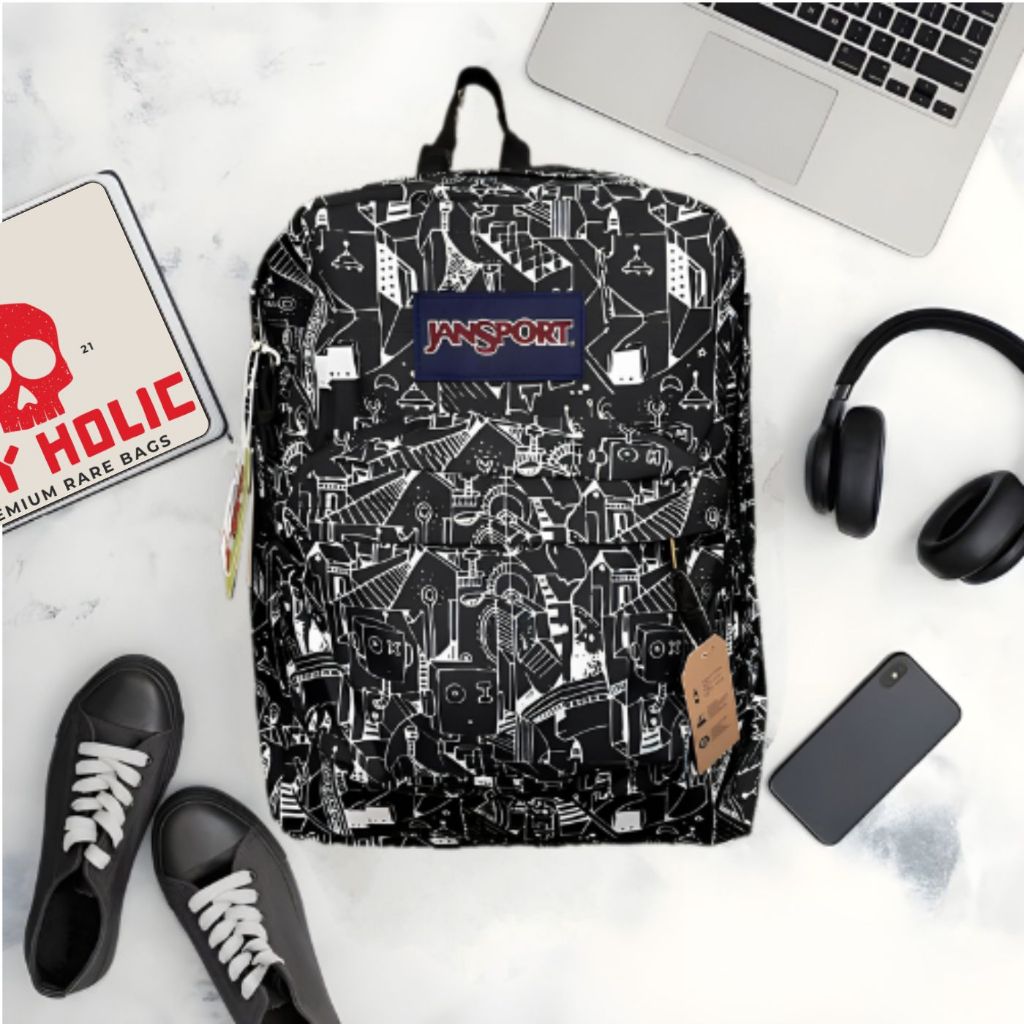 Tas JS Motif Abstrak Robot PREMIUM Fulltag/Tas Ransel Pria Wanita/Tas Sekolah Keren Terlaris