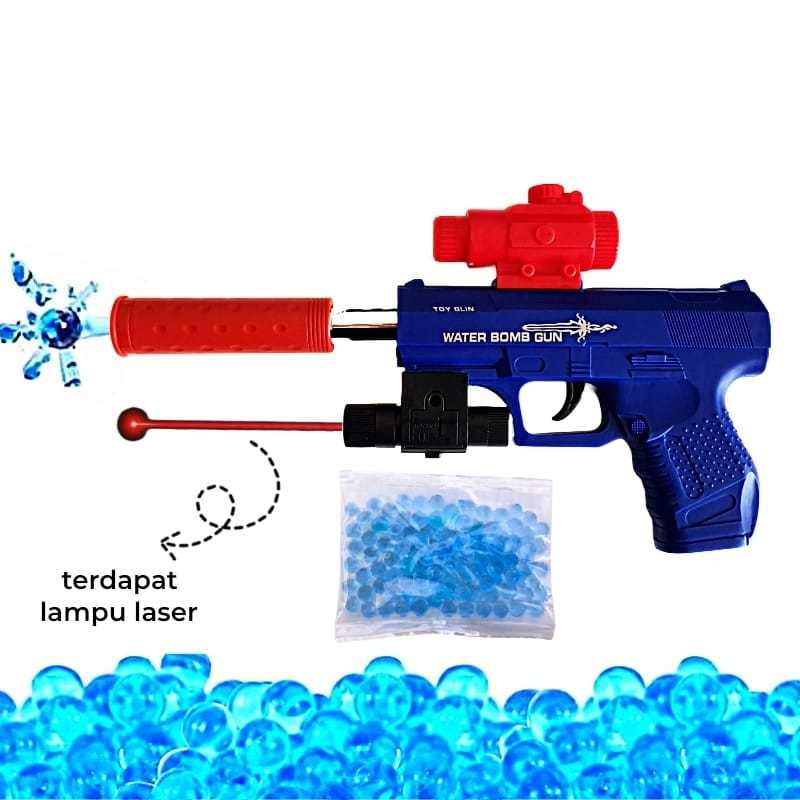 shiroi gun Mainan water bomb gun Mainan PISTOL WATER GEL MAINAN TEMBAKAN ANAK PELURU LUNAK PISTOL