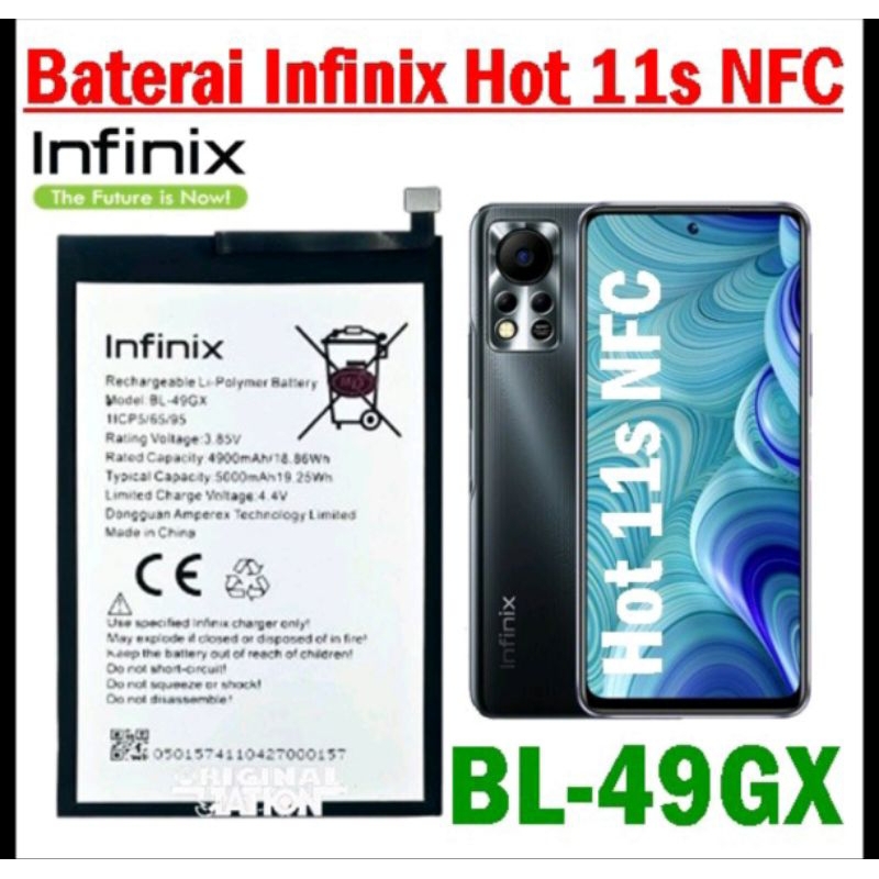 Infinix Baterai Infinix Hot 11s NFC Baterai BL-49GX Original Awet Berkualitas