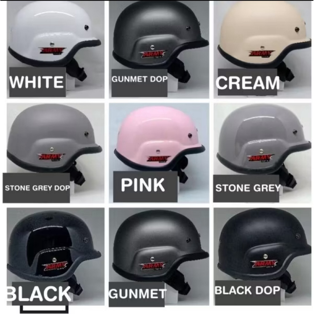 Helm Bogo Retro HBC Army Original + Kaca