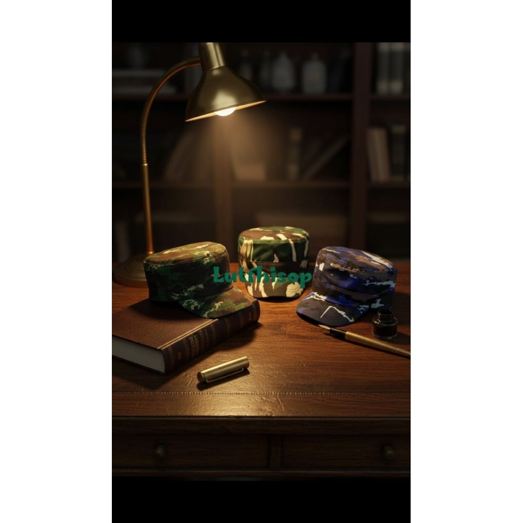 topi komando loreng anak TK SD 3-9 taun/topi alat ribut sekolah motif loreng/loreng auri/loreng Kopa