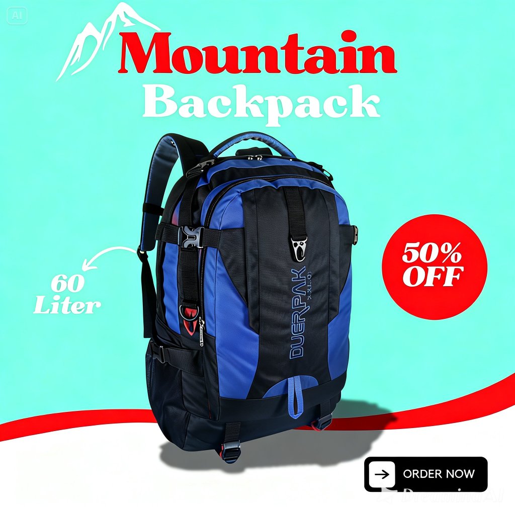 Duerpack Tas Ransel Jumbo 60 Liter Tas Pria Tas Punggung Semi Carrier Besar Tas Mudik Besar Tas Paka