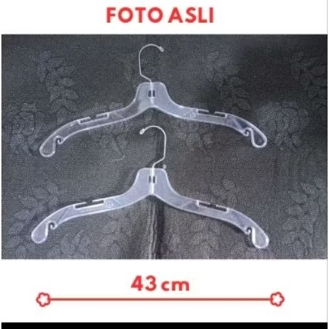 Hanger/ gantungan baju motif bening mika/ plastik bening