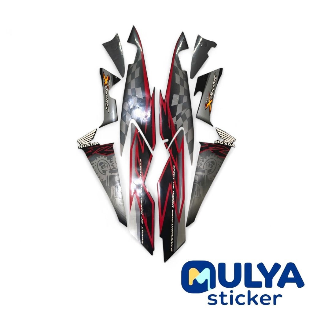 Striping Supra X 2008 | Stiker Body Honda Supra X 125 2008 | Desain Sporty Racing | Bahan Vinyl Teba