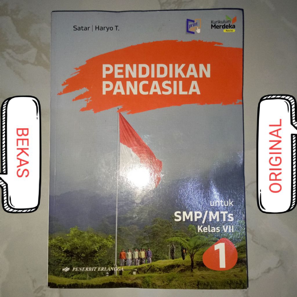 ( BUKU BEKAS ) ( ORIGINAL ) Pendidikan Pancasila PPKN PKN Kewarganegaraan Kelas 7 VII 1 I SMP MTS Pe