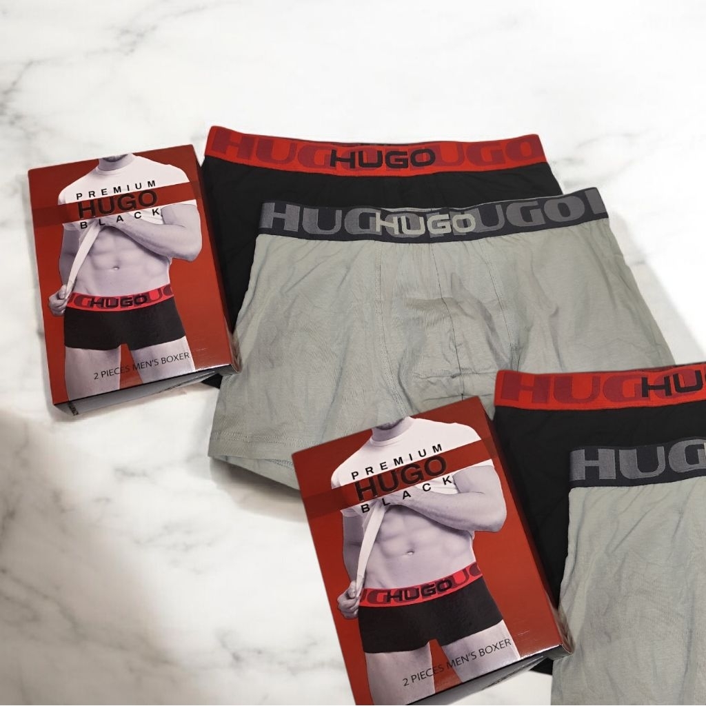 Papio - [2 PCS] Celana dalam boxer pria laki-laki HUGO SELECTION/HUGO BLACK Size M- XXXL