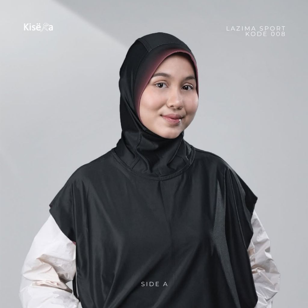 Kisera Kerudung Sport Rompi Bergo Hijab 2 Warna, Jilbab Praktis Cantik "Lazima Sport Rompi 00-008 M"