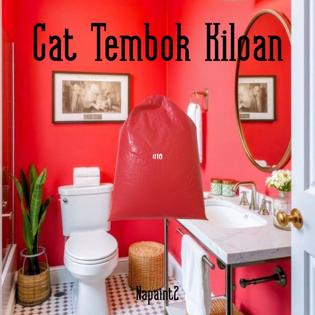 NA - Paint | Cat Tembok Kiloan Kualitas Super  Warna Merah | 1 kg
