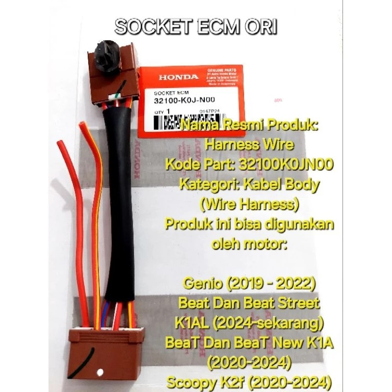 Soket Ecu Soket Ecm Genio Beat new Original