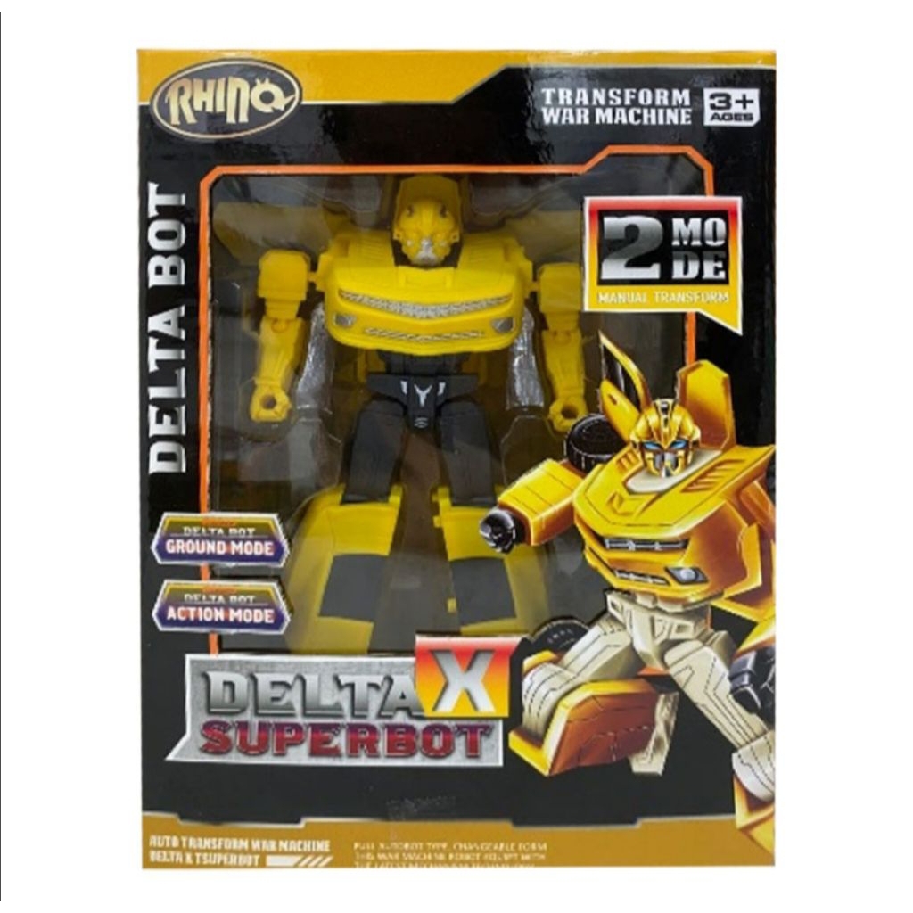 Rhino Delta Bot Mainan Robot Anak Assorted 2 Mode Robot Delta X SuperRobot