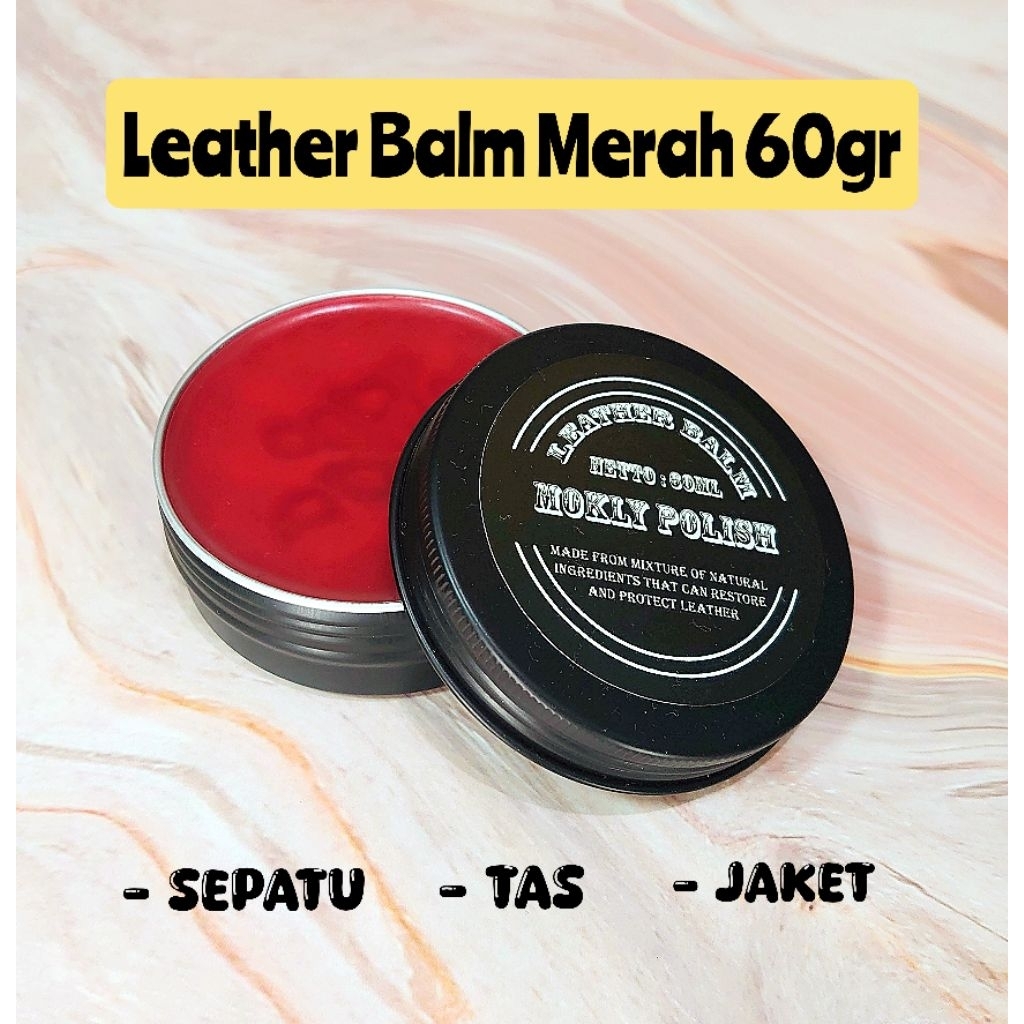 semir merah 60gr/wonder balsam/leather care leather balsam untuk sepatu tas jaket agar tidak mudah c