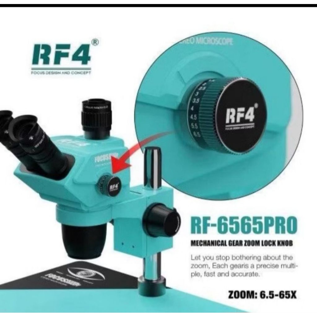 Mikroskope Trinokular RF4  6565 Pro, plus peninggi RF4, Camera 48Mp