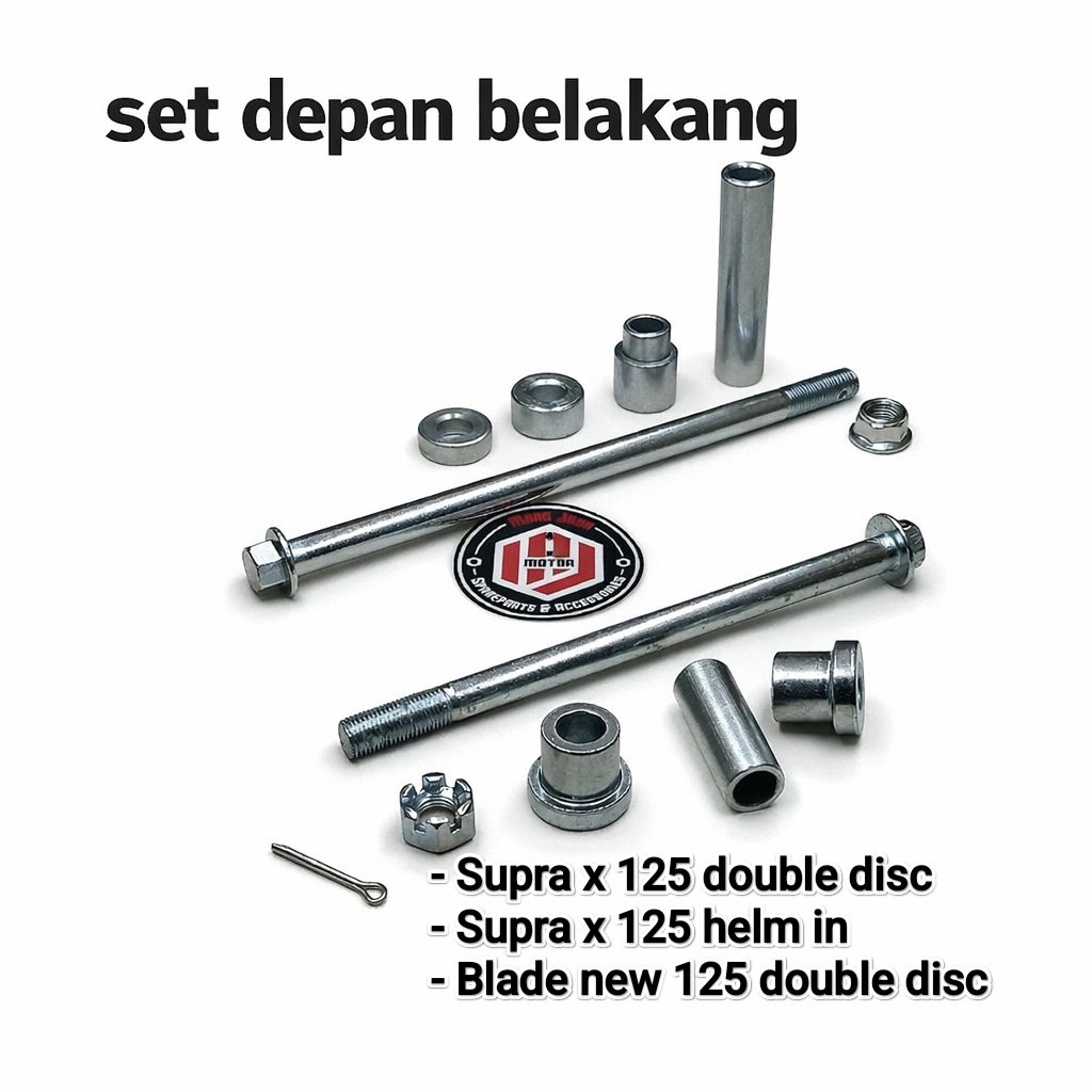 SET AS RODA DEPAN BELAKANG SUPRA X 125 HELM IN BLADE NEW DOUBLE DISC PLUS BOSH TROMOL RODA DEPAN BEL
