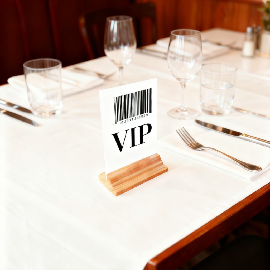 Stand Papan Nama Akrilik Kayu  - Untuk Restoran Cafe Nomor Meja Kasir‎