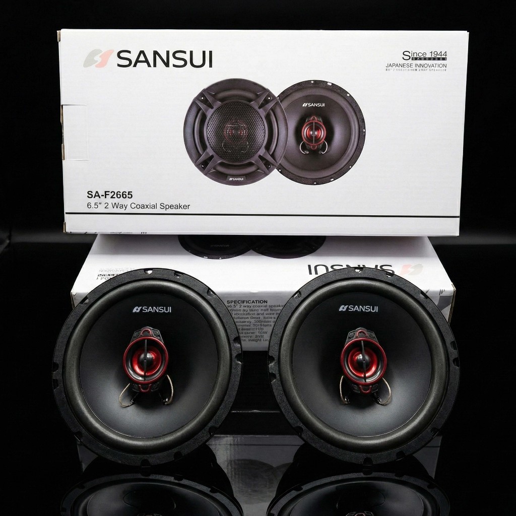 Sansui SA-F2665 : Speaker Mobil Coaxial 2-Way 6.5 Inch - Japanese Innovation - Suara Jernih & Bass R