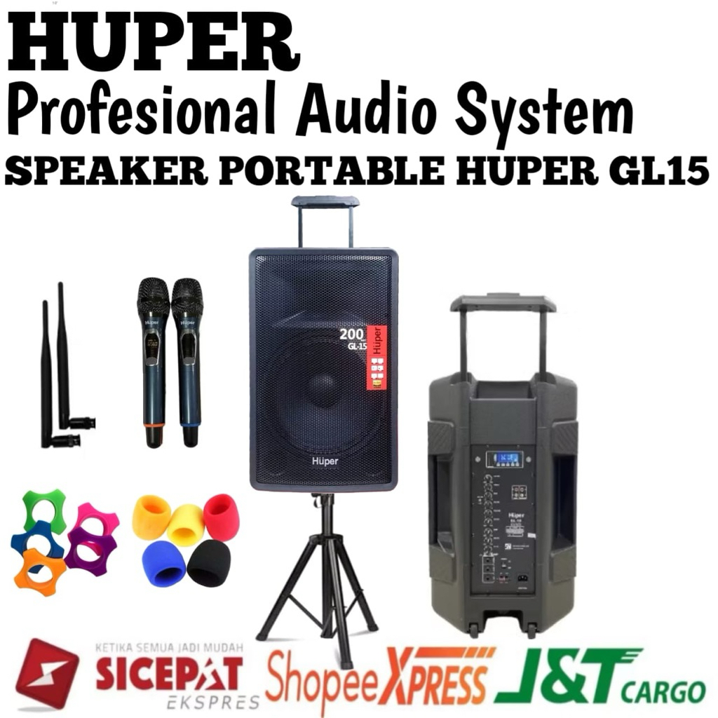 Speaker Portable Huper GL15 Original Speaker Portable Huper 15inch