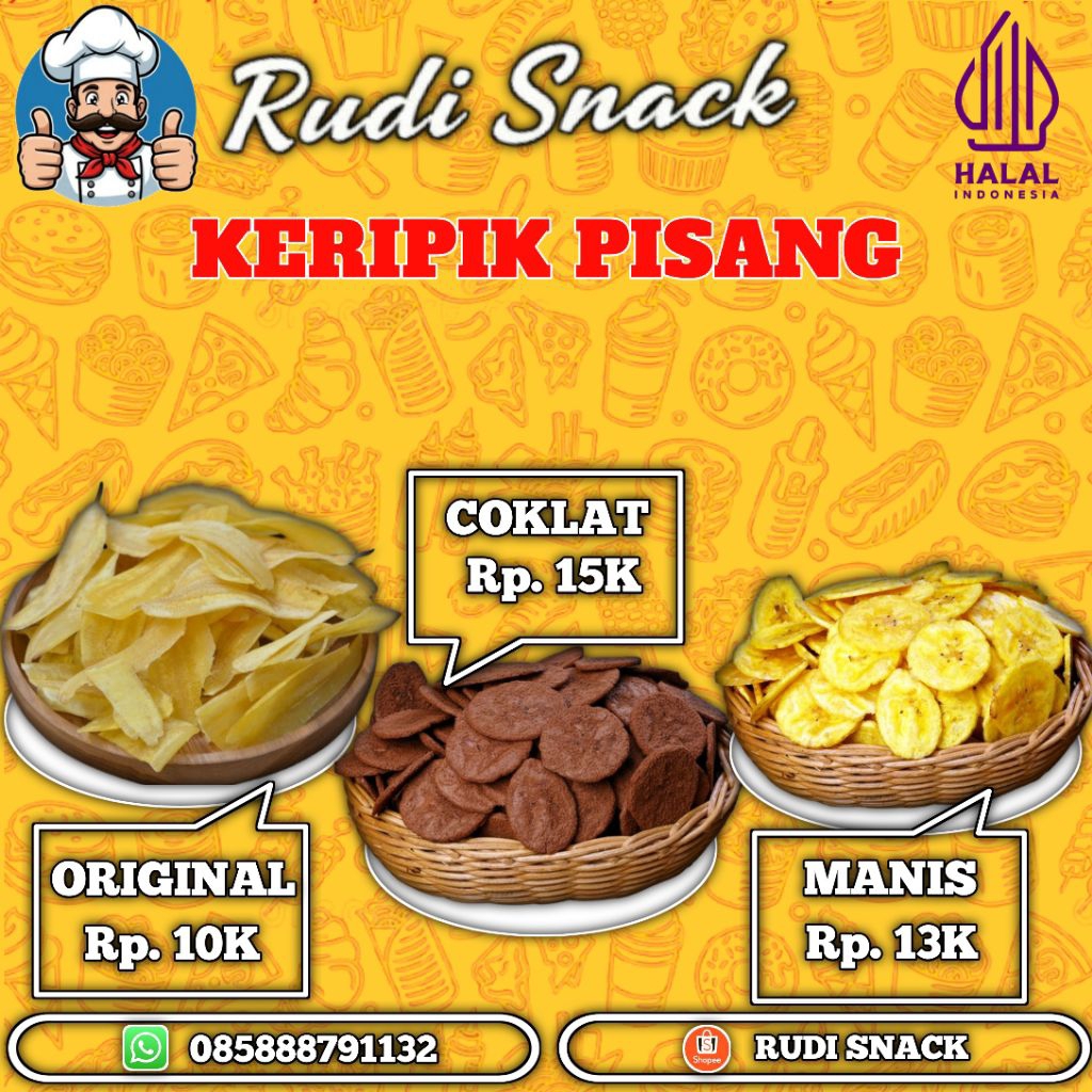 KERIPIK PISANG GURIH 1KG / KRIPIK PISANG GURIH 1KG / KRIPIK PISANG COKLAT MANIS 1KG