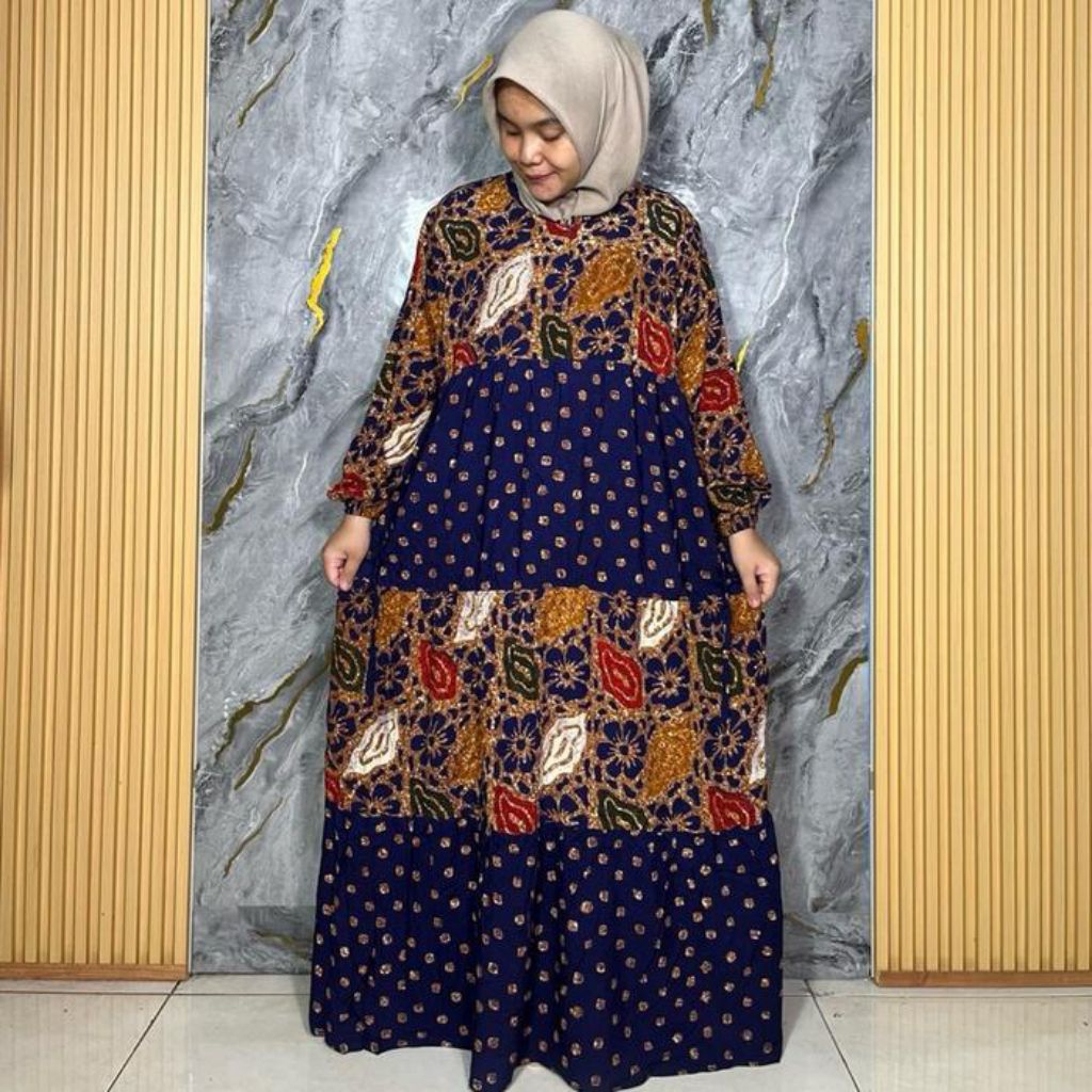 Gamis Susun LD 120-125 / Daster Susun Lengan karet panjang / Batik Cap Colet Pekalongan